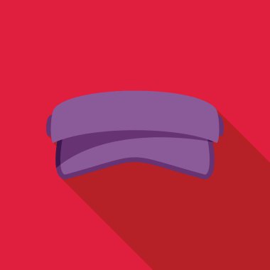 Kırmızı arkaplanda uzun gölgeler bırakan mor şapkalı, basit bir biçim illüstrasyonu