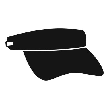 Beyaz arkaplandaki siyah güneş güneşlik kapağının basit vektör çizimi