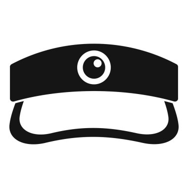 Kamera kayıt simgesine sahip polis şapkası beyaz arkaplanda izole edilmiş basit bir şekilde