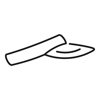 Keskin bir bıçakla açılmış bir çakının basit bir simgesi. Kamp ve açık hava aktiviteleri için mükemmel.