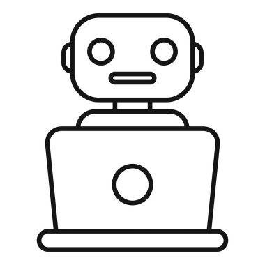 Dizüstü bilgisayar kullanarak çalışan basit bir robot, uygulamalar ve web siteleri için mükemmel bir simge