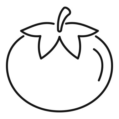 Bu basit domates çizgisi ikonu tazeliği ve sağlıklı yeme alışkanlıklarını temsil ediyor.