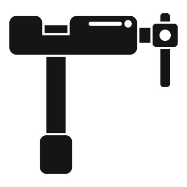 Beyaz arkaplanda basit bir şekilde izole edilmiş bir tüp simgesini tutan bisiklet aracı