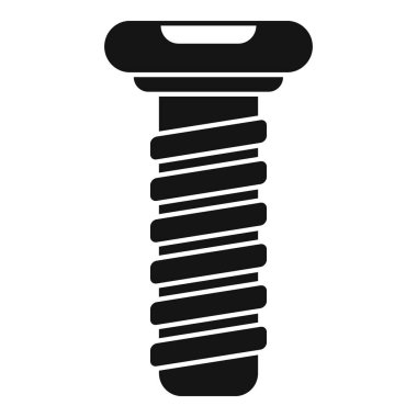 Siyah metal vidanın basit vektör simgesi, diy, inşaat ve mühendislik projeleri için ideal