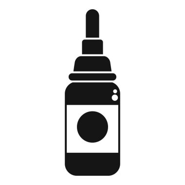 Burun spreyi şişesinin siyah siluet ikonu ilaç dağıtıyor.