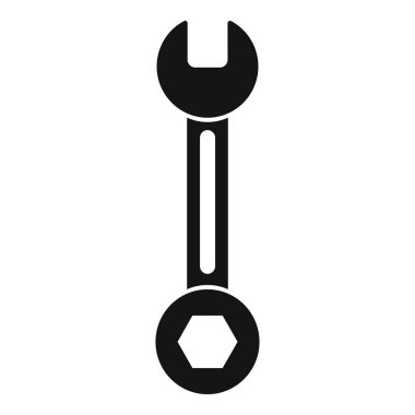 Basit sert siyah anahtar simgesi, tamir ve muhafaza etmek için bir araçtır