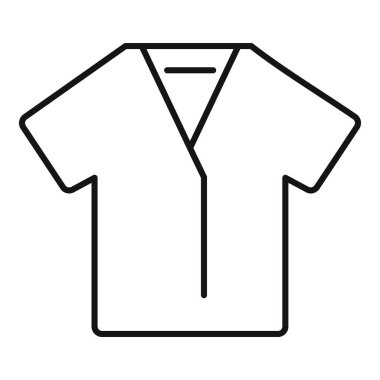 Dövüş sanatları için v yakalı kısa kollu bir ceketin basit vektör simgesi