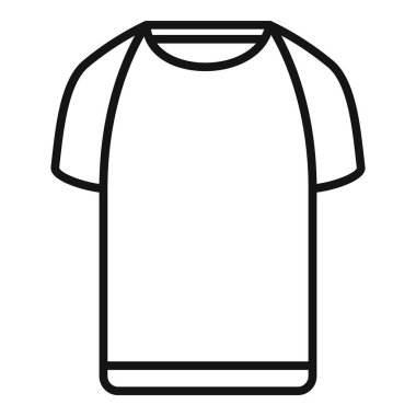 Kısa kollu ve ince siyah çizgileri olan boş bir tişörtün basit vektör simgesi