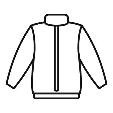 Bir ceketin basit siyah-beyaz vektör çizimi, kış kıyafetlerini temsil etmek için mükemmel.