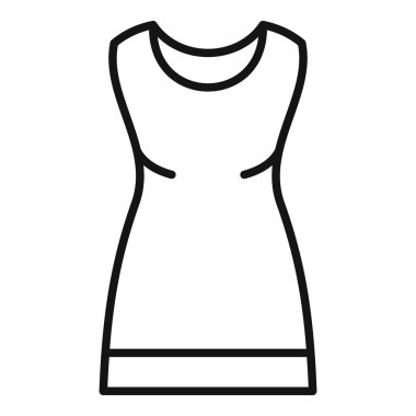 Bir kadın elbisesini temsil eden basit siyah beyaz çizgiler. Klasik bir kadın kıyafeti.