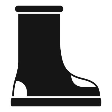 Beyaz arkaplanda izole edilmiş siyah lastik bot simgesi