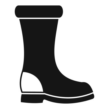 Su geçirmez lastik botun basit vektör simgesi. Açık hava aktiviteleri ve ıslak hava için ideal.