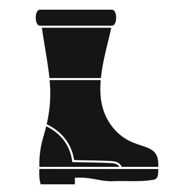 Lastik çizmenin basit vektör simgesi, çeşitli meslekler için güvenlik ve korumayı simgeliyor