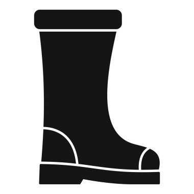 Lastik botun basit vektör simgesi, genellikle ayak koruması gerektiren bahçe işleri veya açık hava işleri için kullanılır.