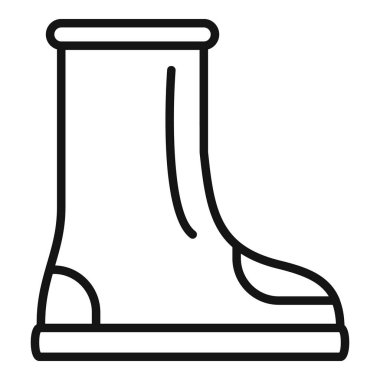 Yağmurdan koruyan su geçirmez lastik botların basit vektör simgesi, beyaz arka planda izole edilmiş.