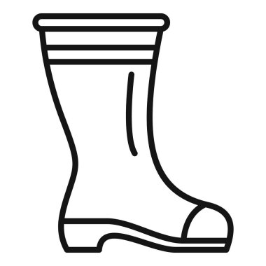 Kauçuk çizmenin bu basit simgesi, kalın tabanı ve yüksek bacağı, korunmayı ve pratik olmayı çağrıştırıyor.