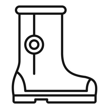 Su geçirmez lastik çizmenin basit bir çizmesi. Bahçe malzemelerini ve açık hava aktivitelerini temsil etmek için ideal.