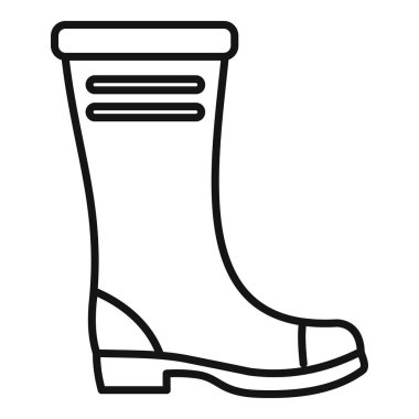 Lastik çizmeleri temsil eden basit bir taslak simgesi, web siteleri veya bahçe işleri veya açık hava faaliyetleri ile ilgili uygulamalar için idealdir