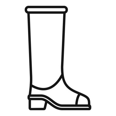 Lastik çizmeyi temsil eden basit siyah beyaz simge, bahçe, tarım veya açık hava işleriyle ilgili projeler için ideal