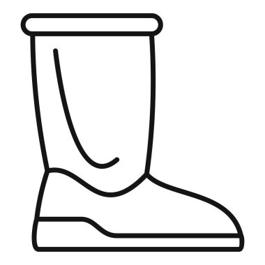 Su geçirmez lastik botlar, beyaz arkaplanda izole edilmiş web tasarımı için yağmur anahat simgesinden koruyor