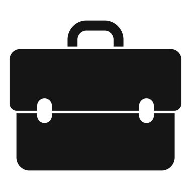 İş ve finansmanı temsil eden siyah bir evrak çantasının basit vektörü