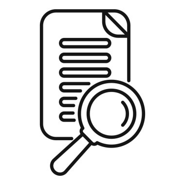 Büyüteç, denetim, araştırma ya da detaylı bir inceleme öneren bir belgeyi denetlemektedir.