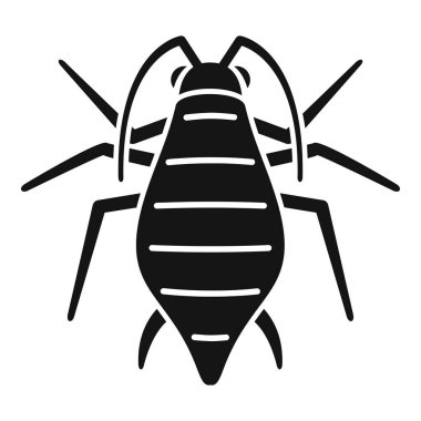 Siyah bir yaprak biti simgesi, bitki özsuyu emen küçük bir böcek, yaygın bir bahçe vebası olarak bilinir.