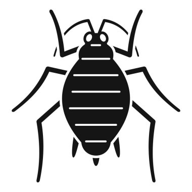 Sürünen bir tahtakurusunun siyah beyaz simgesi tahtakurularını ve diğer böcekleri tanımlamak için kullanışlı bir simge.