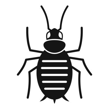 Kolorado böceğinin bacaklarını açan basit bir siyah beyaz vektör çizimi.