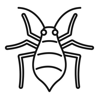 Bir cırcır böceğinin basit çizimi, yukarıdan bakıldığında, altı bacağını ve iki uzun antenini gösteriyor.