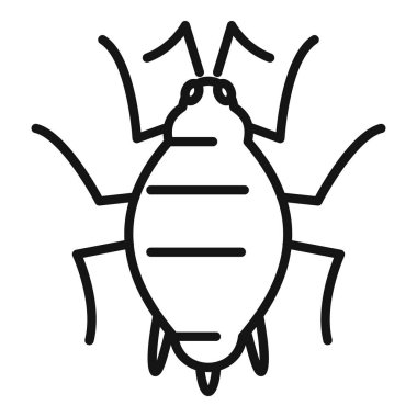 Bir Colorado patates böceğinin basit vektör simgesi, altı bacaklı sıradan bir bahçe böceği.