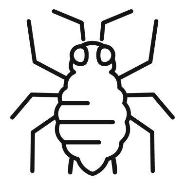 Bacakları üzerinde sürünen kocaman bir böceğin çizgi stili simgesi.