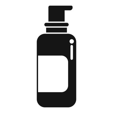 Beyaz arka planda siyah kozmetik şişe dağıtıcı simgesi