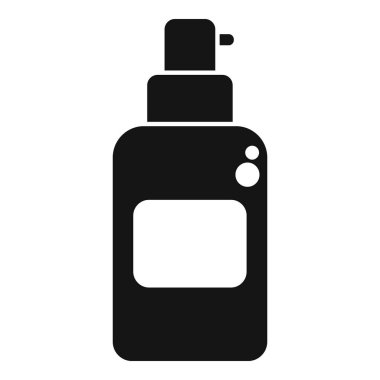 Krema veya sabun için pompalı siyah kozmetik şişesi. Beyaz arka planda sade bir şekilde izole edilmiş.