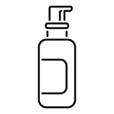 Simple dispenser pump bottle containing cosmetics, a minimalist design for beauty products clipart