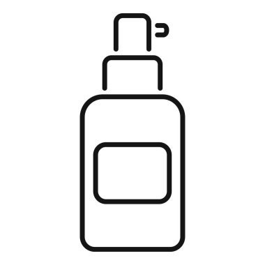 Duş jeli veya uygulamalar ve web siteleri için şampuan çizgisi ikonu konsepti vektörü için basit bir kozmetik şişe pompası