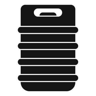 Bu vektör çizimi klasik bir bira fıçısının basit ve koyu bir simgesidir.