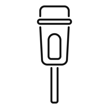 Şehir tasarımı için basit satırlarla birlikte kalan zamanı gösteren ana hatlı parkmetre simgesi