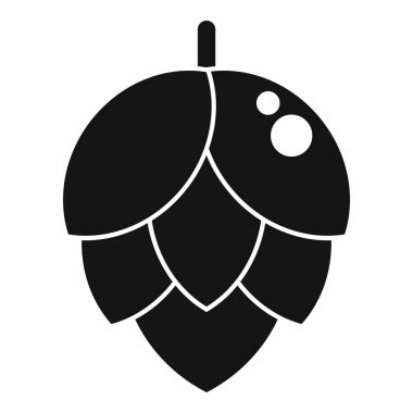 Bu vektör illüstrasyonu bira yapımında temel bileşen olan bir koninin siyah bir kabartmasını içerir.