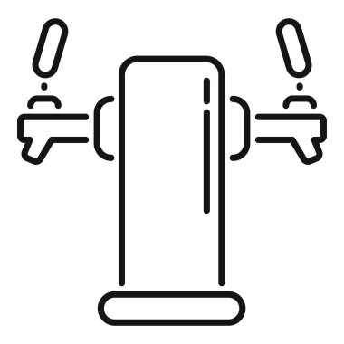 Double beer tap standing on a countertop dispensing craft beer for customers in a pub clipart