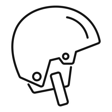 Bisiklet kaskı, bir kafayı yaralanmadan korur, çizgi simgesi olarak gösterilir