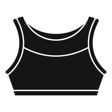 Bu basit siyah spor sütyen ikonu spor yapan kadınlar için aktif giysiyi temsil ediyor.