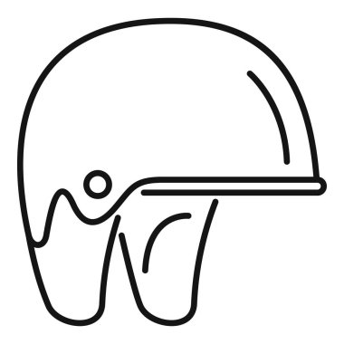 İnce çizgilerle çizilmiş basit kriket başlığı simgesi, sporla ilgili web siteleri veya uygulamalar için mükemmel