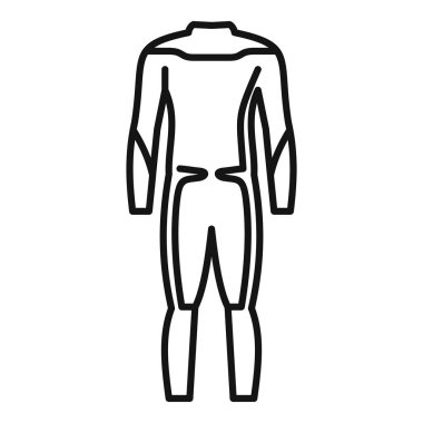 Profesyonel dalgıçlar için basit bir dalış giysisi taslak simgesi, web siteleri ve uygulamalar için mükemmel