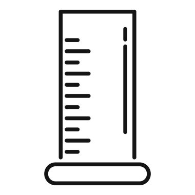 Kimyasal sıvıyı ölçen bir laboratuvar silindirinin bu simgesi bilimsel veya tıbbi projeler için mükemmeldir.