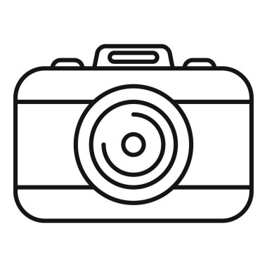 Fotoğraf ve görsel hikaye anlatımını temsil eden basit bir fotoğraf makinesi çizgisi çizimi