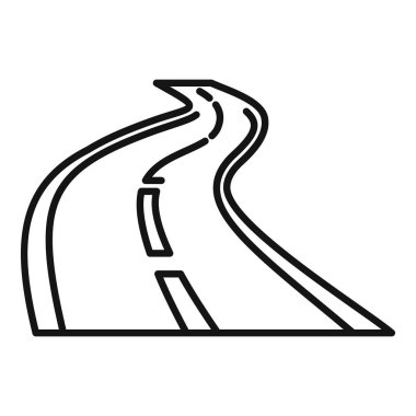 Dolambaçlı bir yolun basit çizimleri uzaklarda kayboluyor, yolculuk konseptini temsil ediyor.