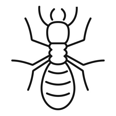 Altı bacağı açık ve iki anten sallayan bir termit böceğinin basit çizimi.