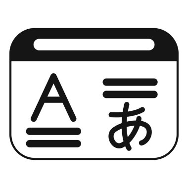 Japonca ve Latince karakterleri anında çeviri için gösteren elektronik çeviri aygıtı