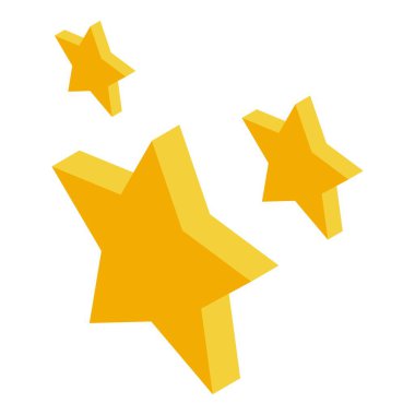 Beyaz arka planda üç boyutlu sarı yıldızlar yüzüyor.